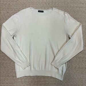 Vintage American Apparel Ivory Cotton Crewneck Sweater MadeinUsa Men’s/M Wmns/L